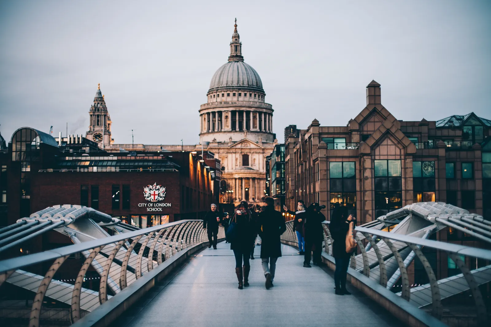 Millennium Bridge towards St Paul's Cathedral, London